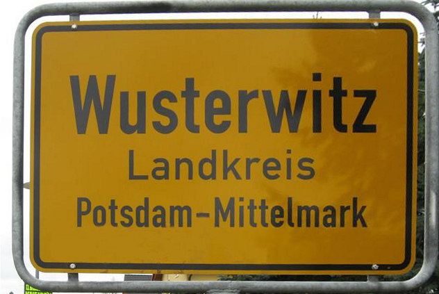 Ortseingangschild Wusterwitz